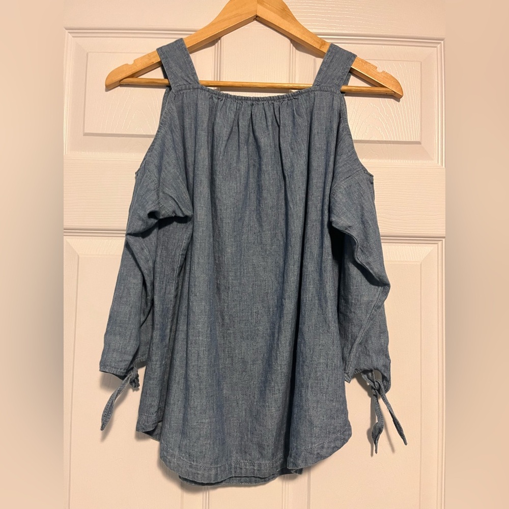 Madewell Blue Cold-shoulder Blouse